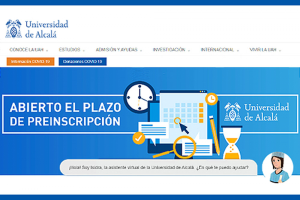 UAHes's tweet photo. La #UAH estrena un asistente virtual en su página web, Isidra, en homenaje a la primera mujer doctorada en España. La herramienta, aun en pruebas, seguirá mejorando para ofrecer en septiembre, al inicio del curso, información más completa y personalizada. https://t.co/PB7EBMS7Ms https://t.co/MniOqqH8Y5