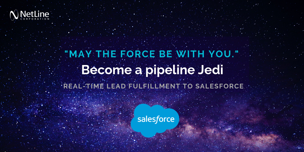 NetLine_Corp's tweet photo. Calling all #StarWars and #Salesforce fans: Learn how to connect #NetLinePortal with your Salesforce CRM in a few easy steps. 4 steps in 4 minutes – it’s that simple to start feeding your lead data directly into @salesforce. Learn how: https://t.co/VeBPeHvuXw https://t.co/Ggik3euLuU