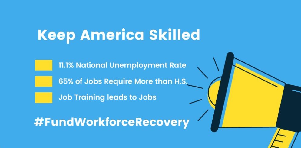 MichWorksSE's tweet image. Federal investments in skills training were cut nearly 40% in 20 years. Congress must invest at least $2.5 billion in WIOA formula grants, $1 billion in Wagner-Peyser Employment Services, &amp;amp; $1 billion in Career and Technical Education and Adult Education. #FundWorkforceRecovery
