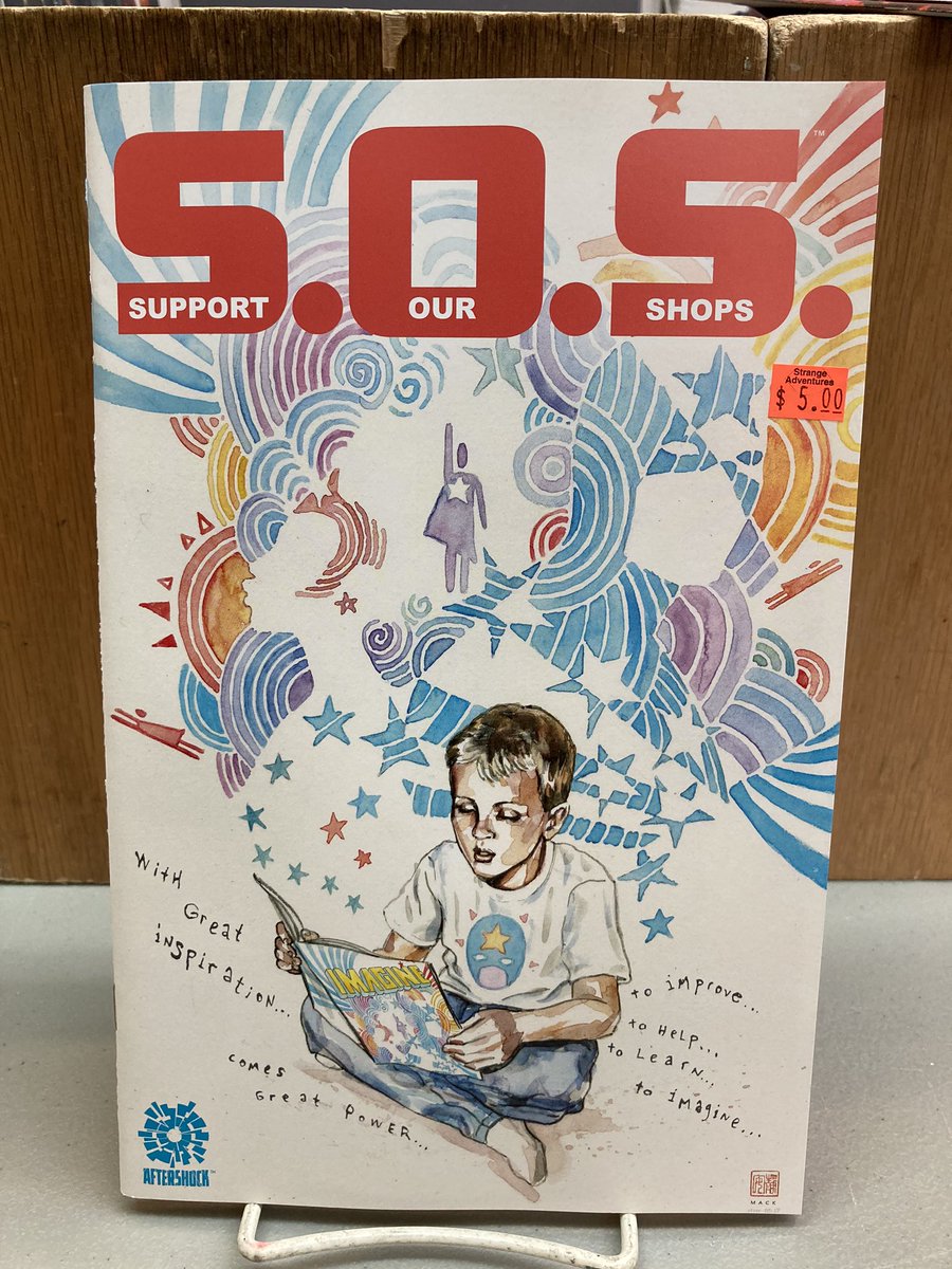 strangeadventrz's tweet photo. The fine folks at @AfterShockComix have assembled an all-star lineup of creators to share their favourite stories of comic shops in SOS: SUPPORT OUR SHOPS, on sale today! #sossupportourshops #aftershockcomics #ncbd #newcomicbookday #shoplocal #readmorecomics https://t.co/tHClPpSe4N