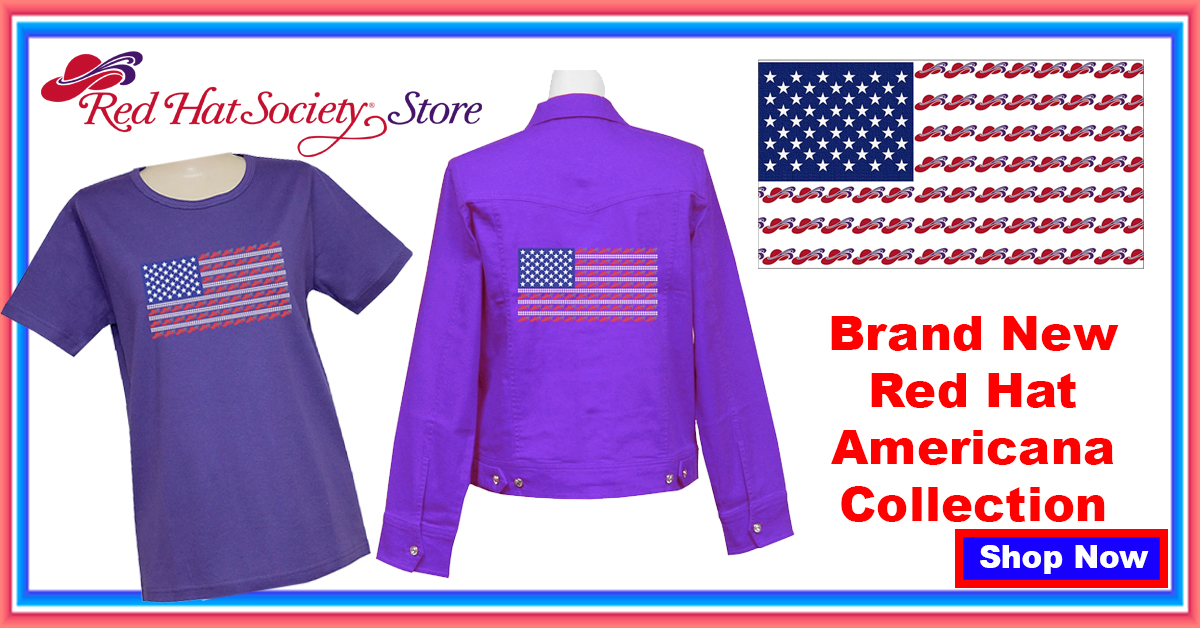 RedHatSocietyS's tweet photo. Show your patriotic spirit and check out our apparel for RED HAT SOCIETY AMERICANA Collection. Shirts, Jackets, Planners &amp; more. 
Buy online https://t.co/YtVBbRc7Da https://t.co/VECIcJAHPf