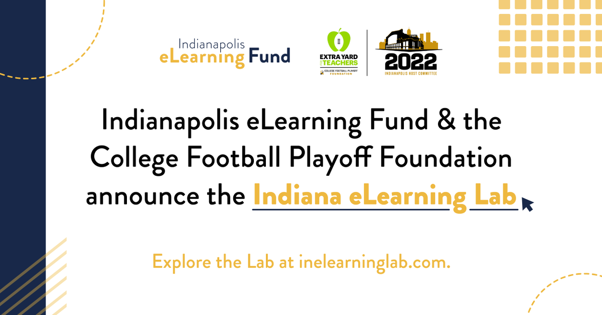 CFPExtraYard's tweet photo. Join us at 1:30 p.m. EST today for a virtual press conference with @CFPExtraYard &amp; the #IndyeLearning Fund to discuss the new era of #eLearning. https://t.co/wAdSsS9M34 https://t.co/mHvnn4YPxG