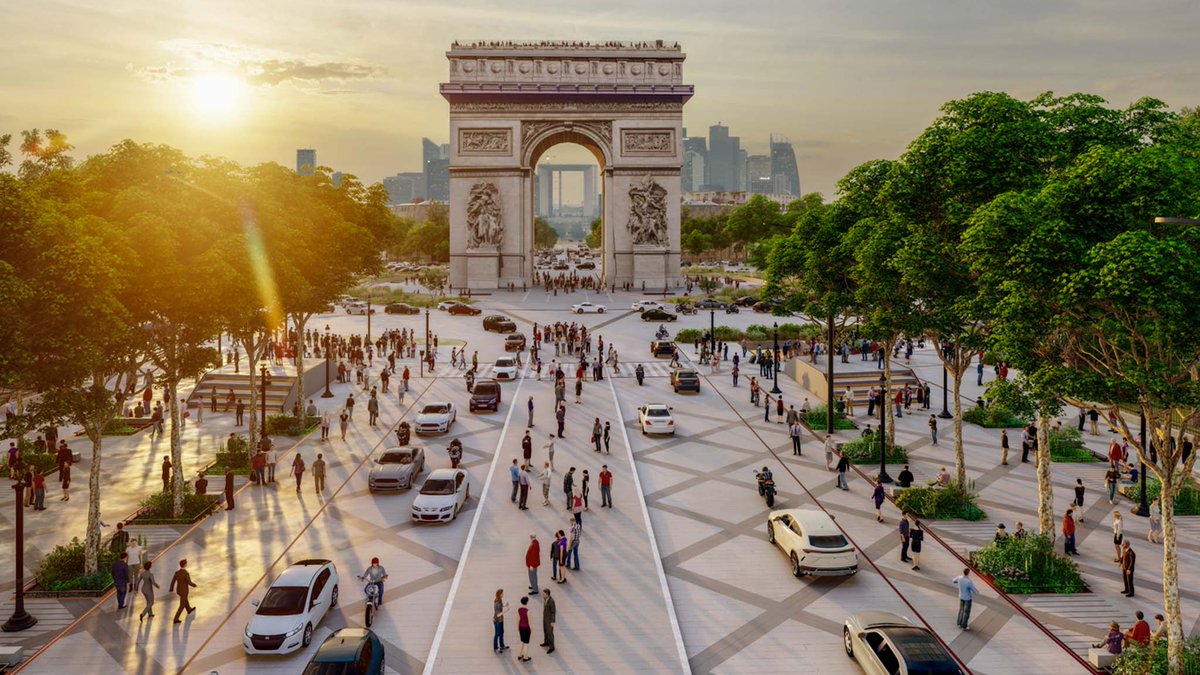 ParisFutur's tweet photo. Nouveaux visuels du projet à l’étude de transformation des Champs Elysées en 2030 par l’architecte Philippe Chiambaretta. Plus d’infos sur https://t.co/TSezqmoLOL #parisfutur https://t.co/KQXg86B5oc