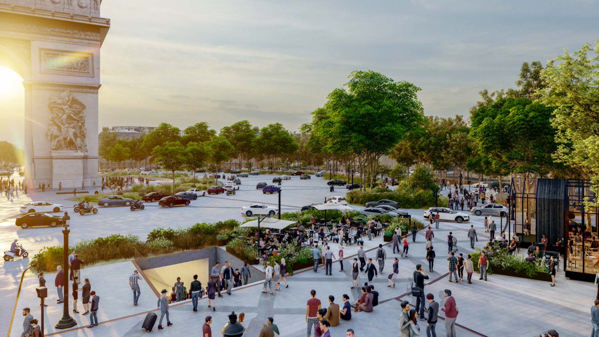 ParisFutur's tweet photo. Nouveaux visuels du projet à l’étude de transformation des Champs Elysées en 2030 par l’architecte Philippe Chiambaretta. Plus d’infos sur https://t.co/TSezqmoLOL #parisfutur https://t.co/KQXg86B5oc