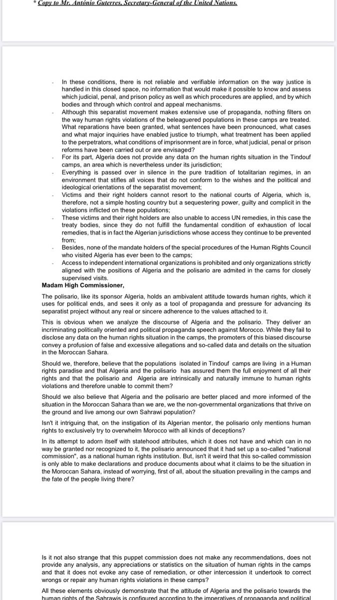 rabalouz's tweet photo. Letter to Mrs. #Michelle_Bachelet, #UnitedNations #High_Commissioner for #HumanRights signed by 925 #NGOs working in the fields of Human Rights and Development in the Moroccan #Sahara https://t.co/1lYuUN0dJX