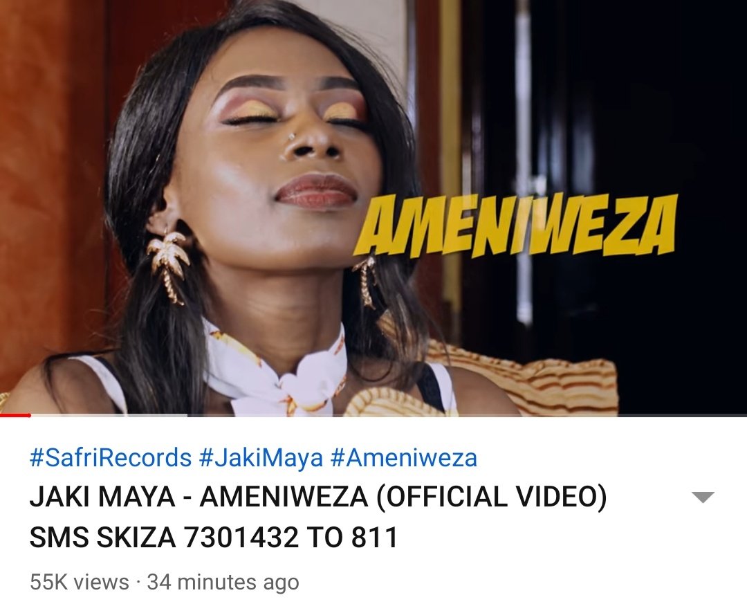 Lynnethebrand's tweet photo. Have you watched it? Kindly kimbia YouTube and check out @jakimaya_ 's new jam AMENIWEZA cc @safrirecords

Of importance is liking, commenting and sharing

https://t.co/S29EvFkM9J

#SafriUnveilsJakiMaya https://t.co/wMmgb5dhiU
