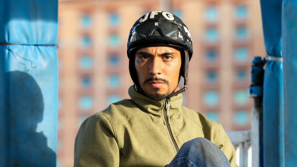 Jockey game face! <a href="/JockeyTalk/">JockeyTalk360</a> #juangarciajr <a href="/JockeysGuild/">Jockeys'Guild</a>