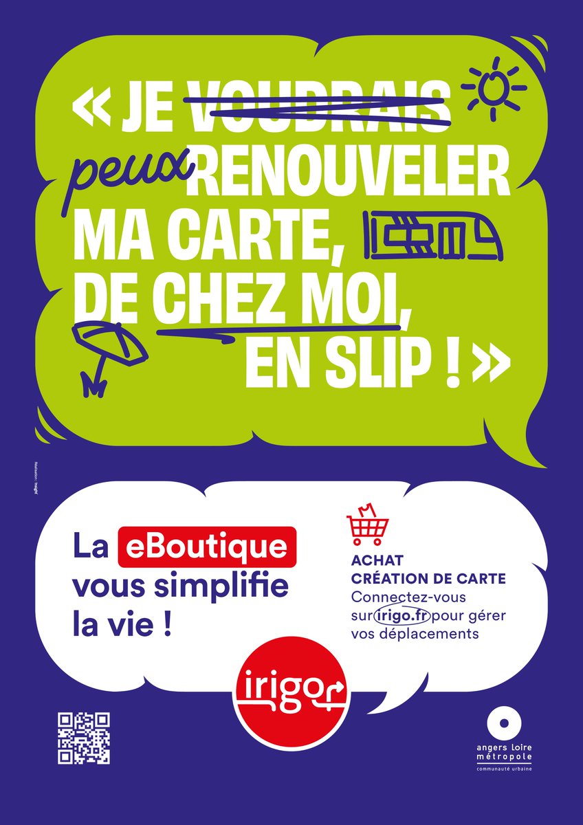 [NOUVELLE EBOUTIQUE IRIGO] 
Une eBoutique famblant neuve débarque chez Irigo 💡
Plus besoin de se déplacer : effectuez vos démarches depuis votre canap' 🏠.

📌 Toutes les infos ici : bit.ly/2ZR6mIo