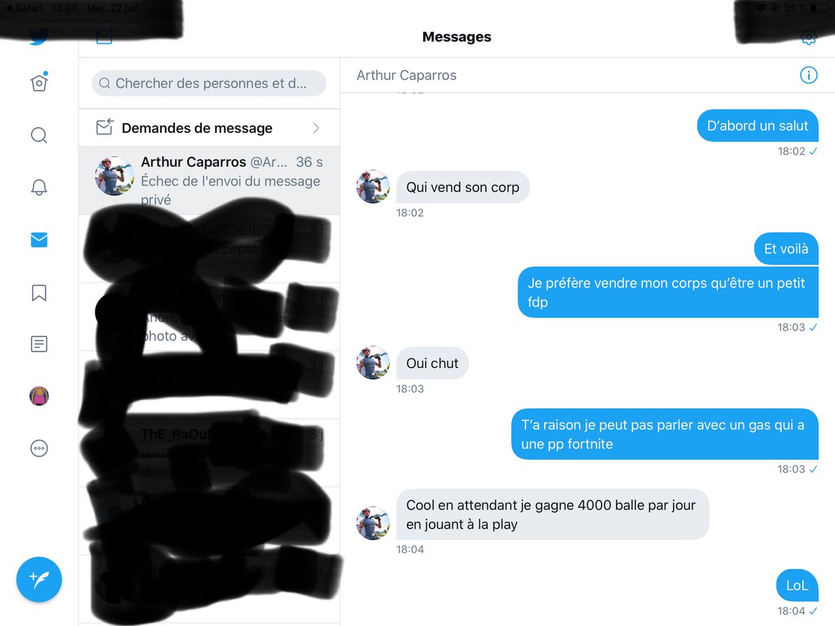 NudeFr10's tweet photo. Beh alors le joueur solary mdrr
Ça bloque parce que on a plus d’arguments, vraiment grandissez.
Et parlez nous mieux. https://t.co/KueWTRdXUA