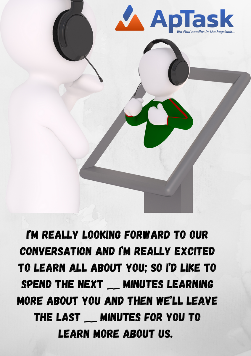 MyApTask's tweet image. Are you interviewing Candidates over Zoom or Skype?? Use this Sentence to Start the Interview..

#ApTask #Interviewertips #interviewers  #Staffing #tips #recruitmentindustry  #recruitment #interviewing #Interview #company