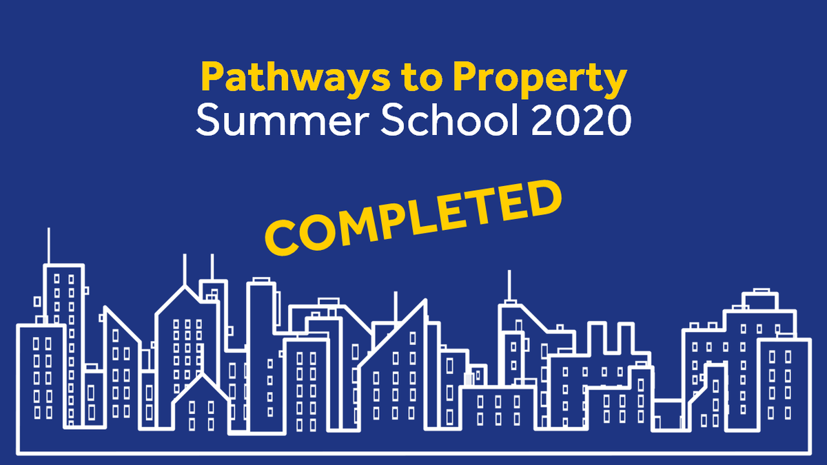 PathsToProperty's tweet photo. First ever online Summer School - finished! We're so proud of all the students who took part and made the most of the opportunity. The course ended with the students presenting to thr industry. Well done everyone! #PathwaysToProperty #RREF #RealEstate #Planning #SummerSchool https://t.co/hR9i6SHbFC