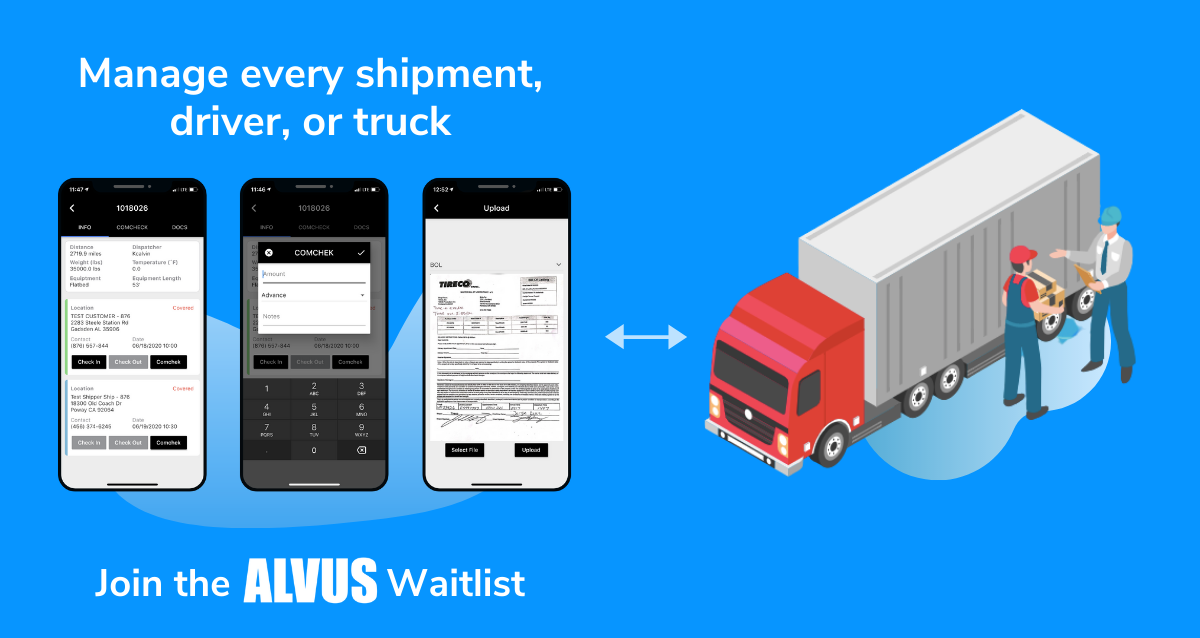 ArcherHub's tweet photo. Keeping connected to your freight can mean switching between a myriad of tools. Manage every shipment, driver, and truck with one centralized and AI-enabled TMS like ALVUS. https://t.co/c7CmSp2YsP #TMS #supplychainmanagement https://t.co/4iNTQcEcJH