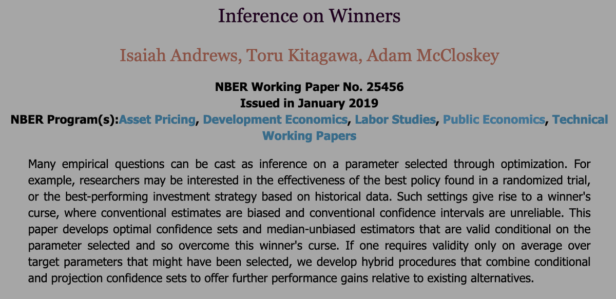 Main issues familiar from the Inference on Winners literature:  https://www.nber.org/papers/w25456&nbsp; Strongly recommend this read for practitioners.