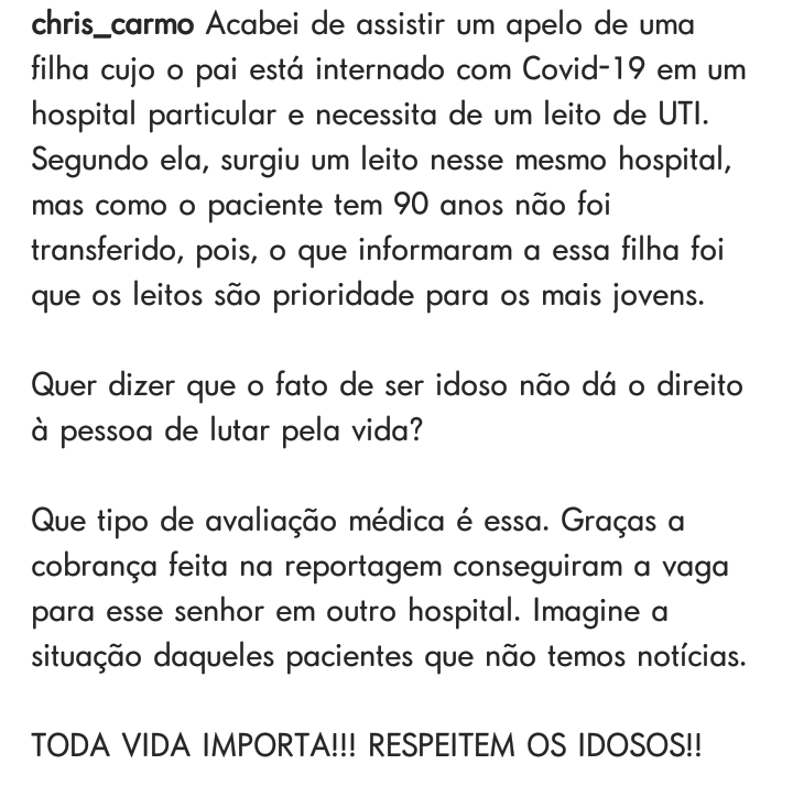 chriscarmods's tweet photo. #todavidaimporta #vidadosidososimporta #idosos #respeito #respeiteosidosos
#respeitar #forabolsonaro #genocida #fascistas #fascismo #pobrededireita #alienados #alienação #fiqueemcasa #coronaviruspandemic #cloroquina #cloroquinanãoprevinecovid19 #Quarentena #coronavirus #Brasil https://t.co/qJ29Jv06Ea