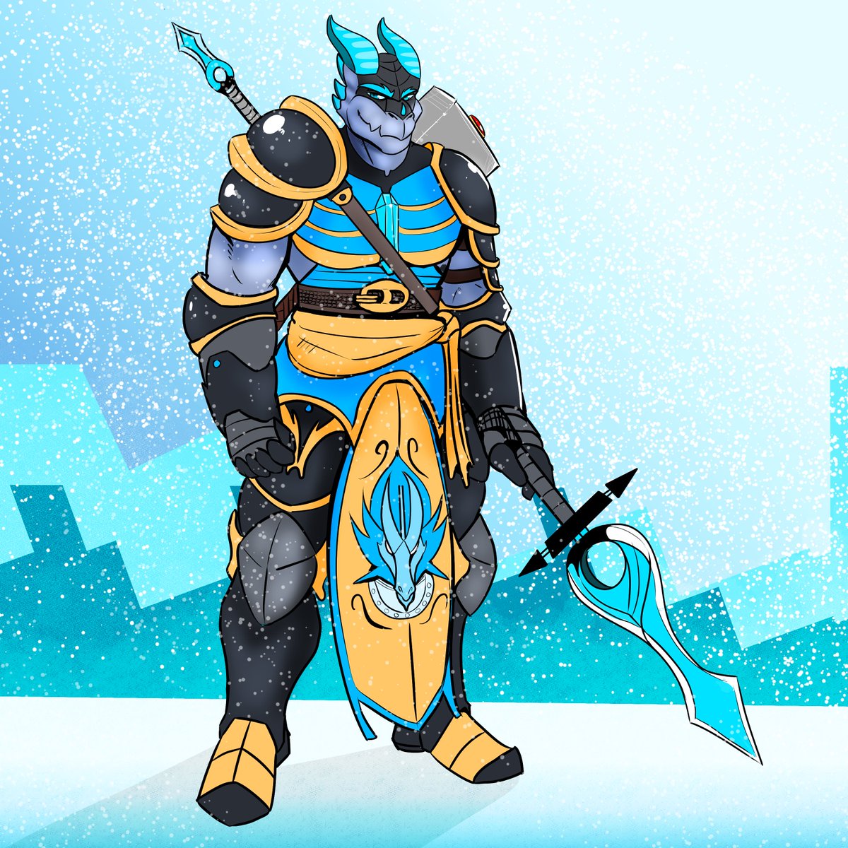 flyntdrawsad's tweet image. Dragonborn Paladin of Bahamut for @hanexbone
