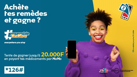MTNCameroon's tweet photo. Y'ello!
On ne connait pas le caillou qui va tuer l'oiseau! Jusqu'au 24 juillet, tente de gagner jusqu'à 20.000F en achetant tes médicaments en pharmacie par MoMo. Pour voir si tu as gagné, en fin de journée va sur https://t.co/qeQAK0Rz41
#FaisUnMoMo #EnsembleOnGere #20AnsEnsemble https://t.co/w8DfnKGc9i