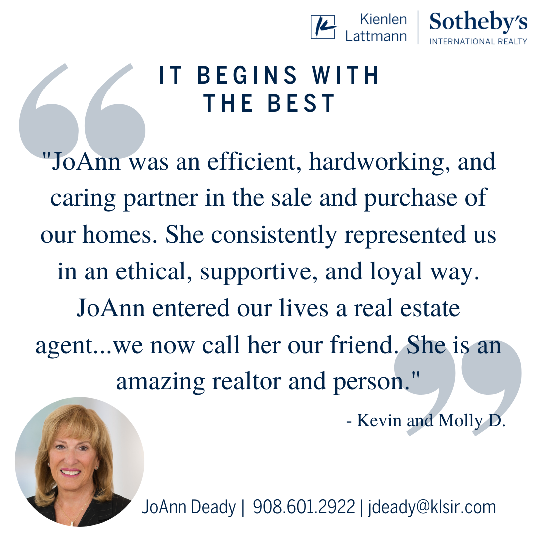KLSIR1's tweet photo. We strive for excellence and work hard to provide you with some of the best agents in your area.

Learn more about JoAnn Deady at https://t.co/VzyZqj1xpl

#baskingridgenj #realtor #beginswiththebest #sothebysrealty #realestateprofessional #njrealestate https://t.co/NTboYEYjWh