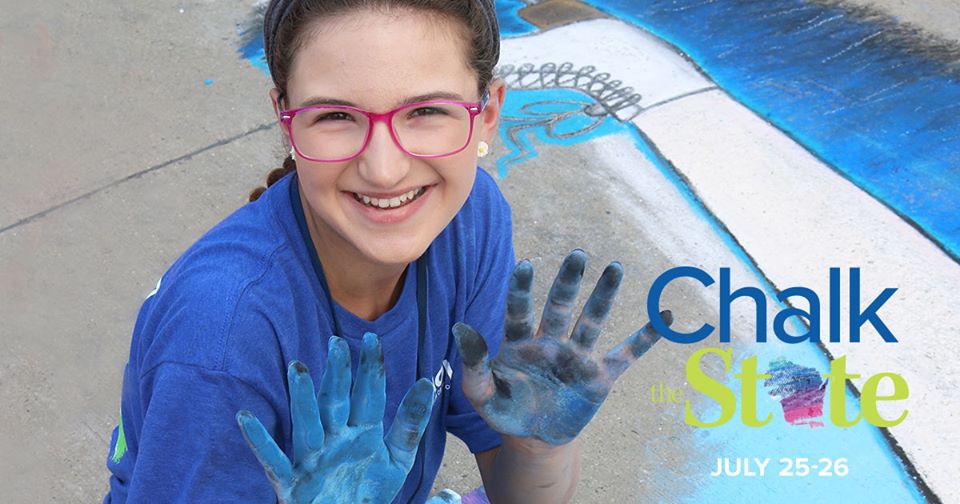 mantymayor's tweet photo. THIS WEEKEND! #chalkthestate on July 25-26. Bring your creativity to your sidewalks, driveways, and parking lots of Wisconsin. No experience necessary. All you need is chalk and some concrete. Need Chalk or a place to create? The Rahr-West Art Museum will have chalk packets! https://t.co/q78WRo0056
