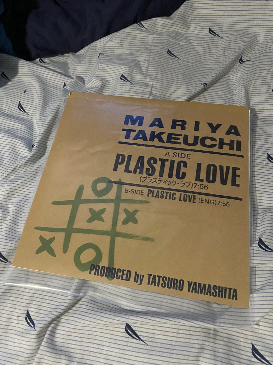 megaxclaw's tweet photo. A few months ago, I spent a good week recreating (almost from scratch) and customizing the album art for this old Japanese city-pop classic “Plastic Love” by Mariya Takeuchi, and ordered a custom vinyl of it (since the original is rare, and hundreds of dollars buy...). https://t.co/SsfOEzEtMg