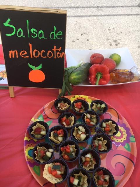 It's market day at Crossroads Farmers Market! Grab some peaches (or nectarines) &amp; cucumbers to make delicious Peach Salsa (go.umd.edu/5Po)--a perfect way to cool off on these hot days! Eat with baked tortilla chips as a snack or w/fish, chicken, or beans. <a href="/CrossroadsNtwk/">Crossroads Community Food Network</a>