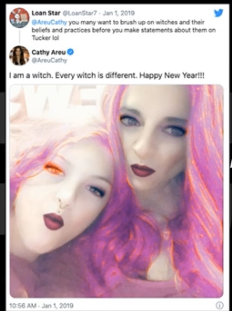 MAGAnewsmedia's tweet photo. She calls her self a witch wow!! And wants us to believe here. @realDonaldTrump @DonaldJTrumpJr #Trump #MAGA #Breaking #POTUS45 #QanonPosts #QAnon
#WWG1WGA #Qmap #TheGreatAwakening #KAG #TheGreatAwakeningWorldwide #TakeTheOath https://t.co/0G279cS6JM
