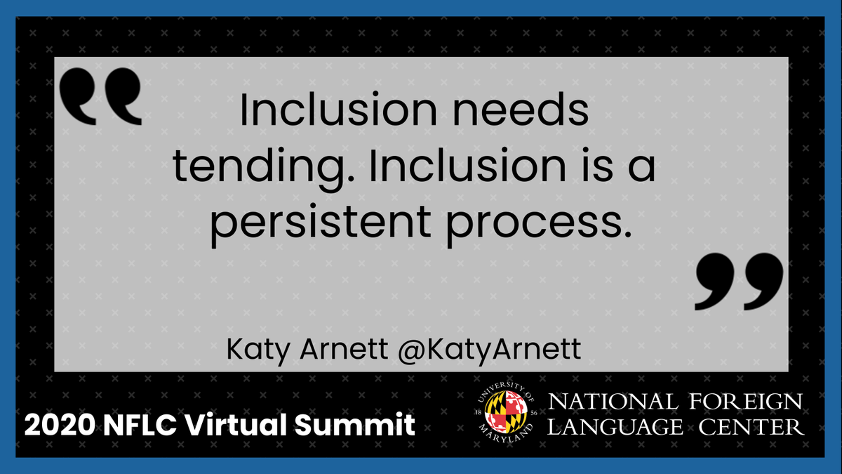 NFLC_UMD's tweet photo. Powerful words as we think about the #LearningEnvironment for our students, our colleagues, and ourselves this coming school year. Thank you for your vulnerability and honesty (read: courage) @drzarrow @tmaidong @KatyArnett @spanish_rhodes #NFLCvirtualsummit https://t.co/LOmUUMGGC7