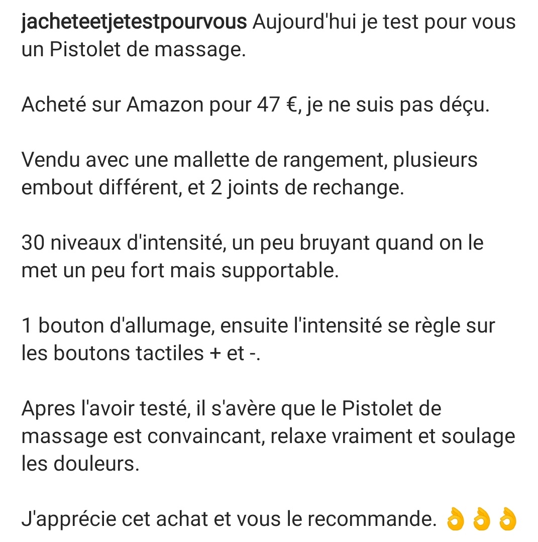 TestsMag's tweet photo. Nouveau test sur un Pistolet de massage, abonnez vous a mon insta et à ma page Facebook

https://t.co/jXHYBtpTHg

 https://t.co/py4Alzuyat

#gunmassage #pistoletdemassage #testdeproduit #testsdeproduits #testeurdeproduit https://t.co/N6ZkYg1XI9