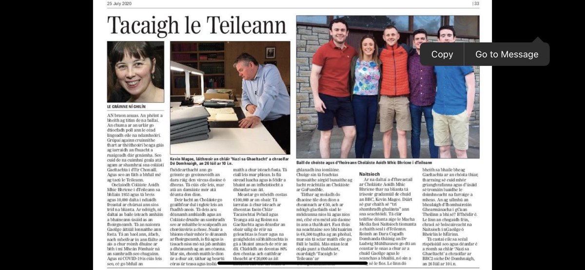 KevinMageeTV's tweet photo. Teileann sna cinnlínte! Go raibh maith agat Gráinne @SatyaNiGhilin Tá súil agam go mbainfidh tú sult as an scannán. Nazi sa Ghaeltacht. Ná caill é. Nazi in the Gaeltacht. Don’t miss it. Sunday #BBCTwoNI 10pm. @bbcgaeilge @NIScreen @Macha_Media https://t.co/4aUe0dkzQr