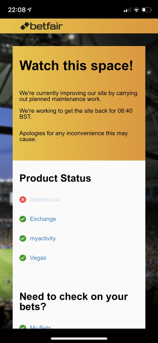 SteveDalchow's tweet photo. @BetfairCS Explain? So what about current bets?? https://t.co/Ac3eK6wzny