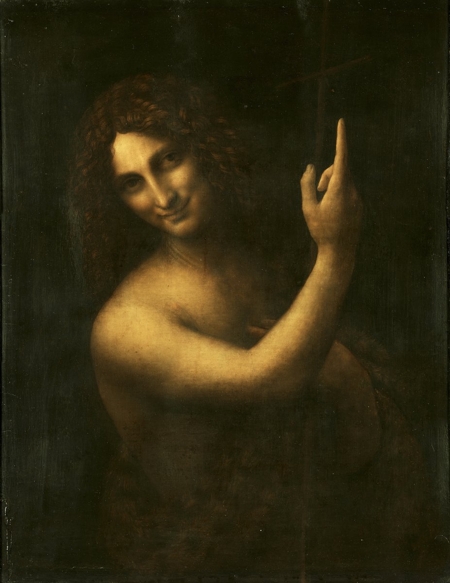 La sonrisa era una manera de mostrar la vida interior de sus modelos. Pintó este cuadro 30 AÑOS antes que Da Vinci pintara su Mona Lisa. Por el otro lado, la mejor sonrisa de Da Vinci es la que aparece en la pintura San Juan Bautista, un cuadro mucho más desconcertante.