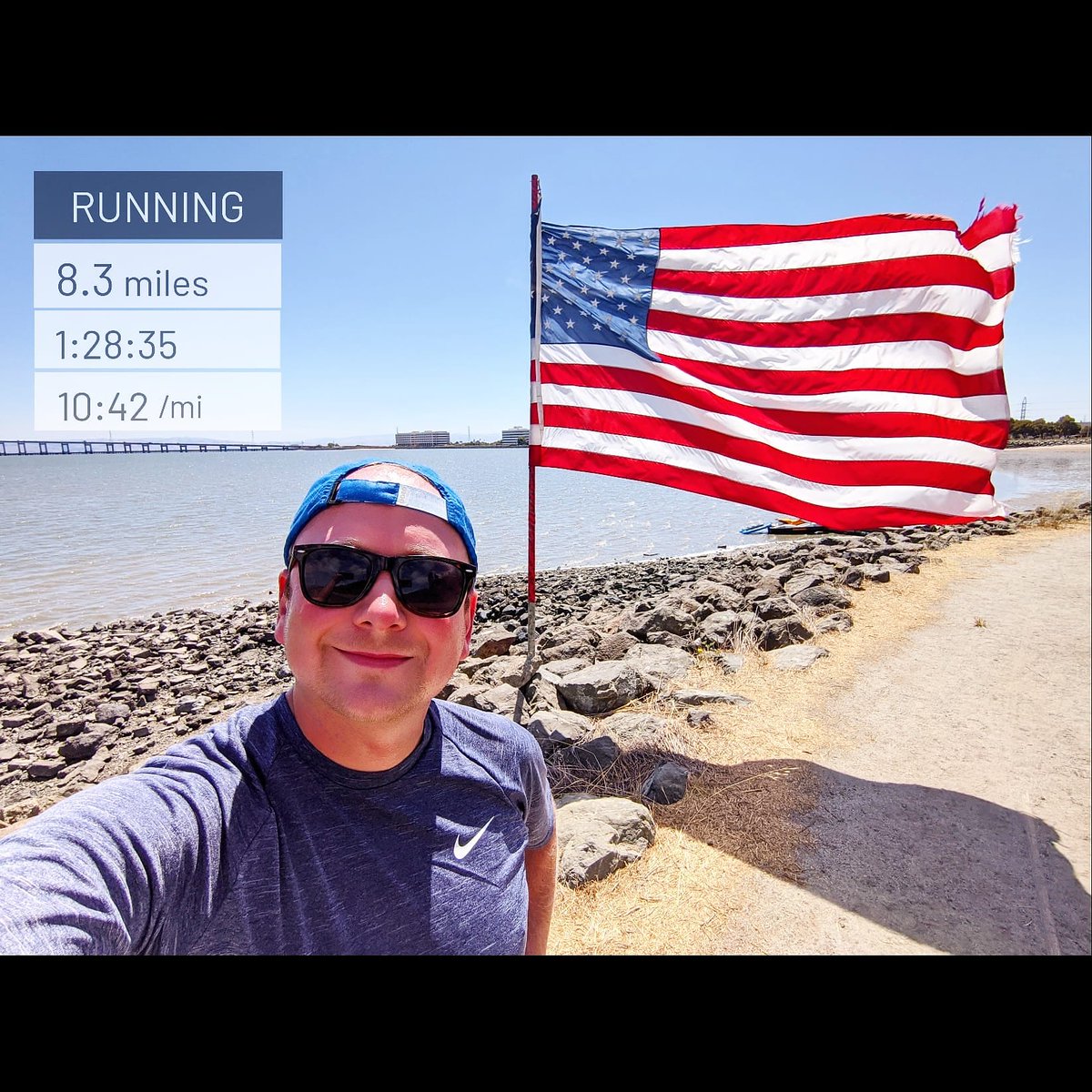 TheRealestSKerr's tweet photo. Testing my endurance, both physically &amp; mentally!

Seeing an amazing American flag along the way gave me the courage I needed to complete today's test of endurance.

Day #204 completed.

#Runner #Run #Everyday #MilesSaveUs @Garmin @GarminFitness @Strava @Spotify @RunPhotoApp https://t.co/EGSiv4CRbB