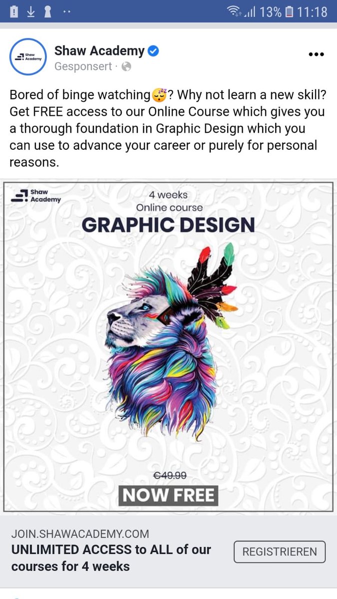 JoJoesArt's tweet photo. Hey Shaw Academy,

how about asking my sister Pixie Cold for permission and paying her for using her artwork in your advertising? 

If you want to help people further their graphic design career, maybe start with teaching them about intellectual property rights? https://t.co/6YSrmj9ImQ