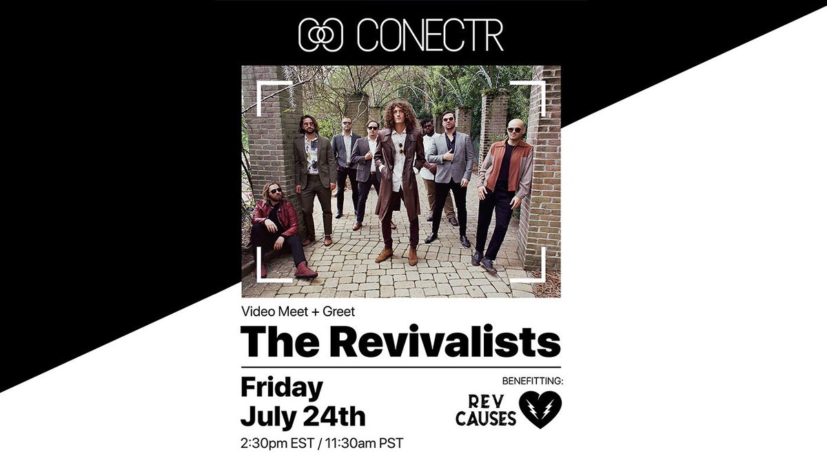 rev_causes's tweet photo. .@therevivalists will be doing a FULL BAND digital Meet & Greet ahead of their Drive-In show this Friday at 1:30 CT benefiting #RevCauses. Download the @conectrapp to sign up on your mobile device or iPad, and we’ll “see” you there! 👉 https://t.co/u3BTTNyKV6 https://t.co/y5yZFV3yYo