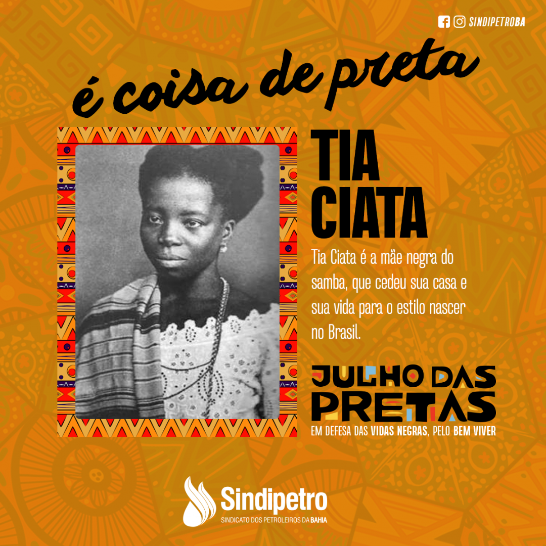 SindipetroBahia's tweet image. Se hoje o mundo todo conhece o samba brasileiro, muito se deve à Hilária Batista de Almeida! 

⁣Salve Tia Ciata! Salve todas as mulheres petras e seus legados!

#tiaciata #berçodosamba #mulherespretas #julhodaspretas #écoisadepreta
