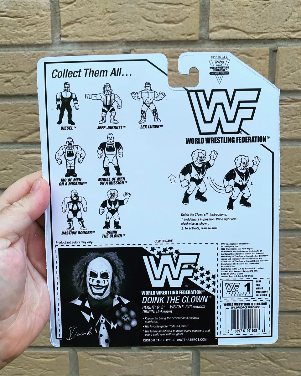 UltimateHasbros's tweet photo. It’s happy, nice, friendly DOINK
Series 12, 🍊Series.
Doink The Clown
Cards by: @ultimatehasbro
#wwfgoldenera #wrestling #wwfhasbrocustom #moc #rayapollo #wwf #hasbro #wwfhasbroforsale #wwfcustom #dinktheclown #wwfhasbro #wwfhasbroseries12 #doinktheclown https://t.co/1RB5221ui4
