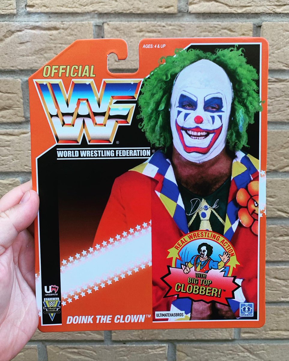 UltimateHasbros's tweet photo. It’s happy, nice, friendly DOINK
Series 12, 🍊Series.
Doink The Clown
Cards by: @ultimatehasbro
#wwfgoldenera #wrestling #wwfhasbrocustom #moc #rayapollo #wwf #hasbro #wwfhasbroforsale #wwfcustom #dinktheclown #wwfhasbro #wwfhasbroseries12 #doinktheclown https://t.co/1RB5221ui4