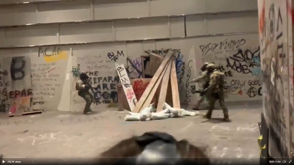 It's a cargo-cult barricade.Kindergarteners could do a better job.It was knocked down FROM THE INSIDE.