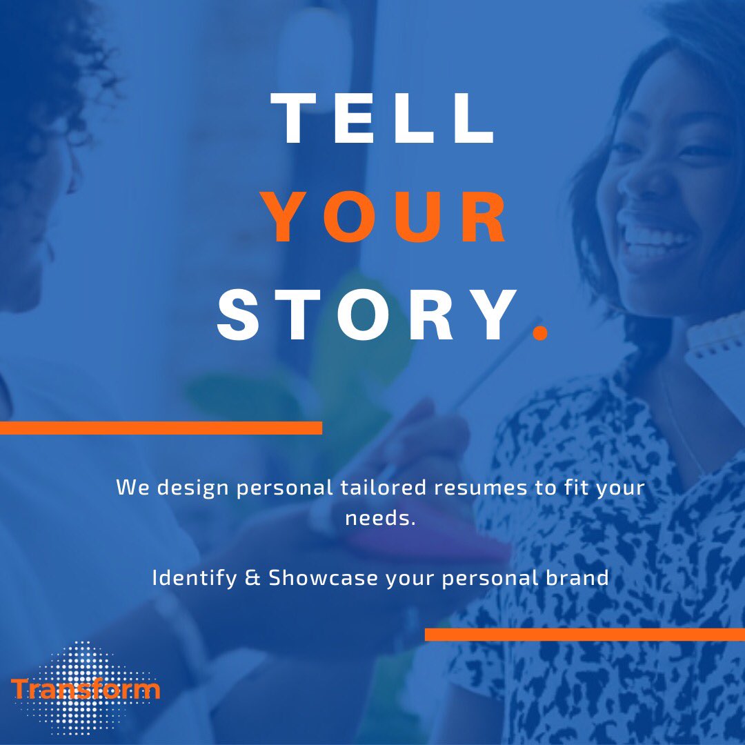 TransformVSN's tweet photo. So you want to own your career? 
Start by owning your resume! 

Transform will make sure to tell your story and display your aspirations. 

Click the link in our bio to sign up 🧡 https://t.co/SjyUM7ROkz