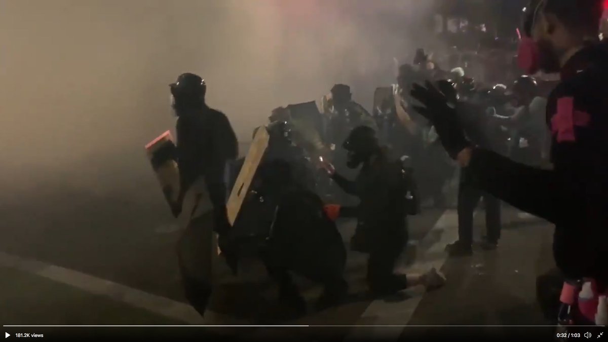 Portland is a bright, shiny object for Antifa BLM to play with while the REAL work is being done elsewhere.The feds can take care of themselves.This is Antifa's "military style formation."Name that formation!