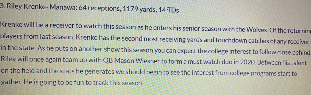 Thank you <a href="/PrepRedzoneWI/">Prep Redzone Wisconsin</a> for the recognition. Can’t wait to grow &amp; dominate my senior season! Stay tuned!