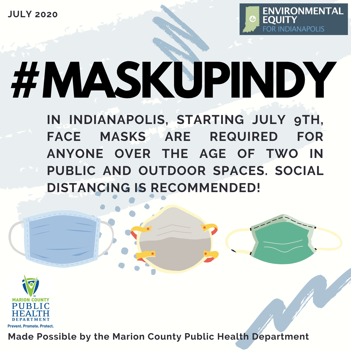 EJInIndy's tweet photo. #MaskUpIndy Now, masks are required statewide starting Monday! https://t.co/n52lDYaio3
