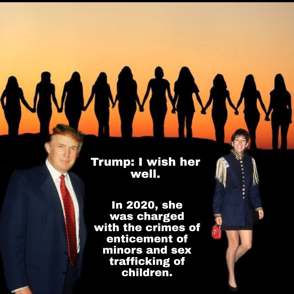 Guiltyascyn's tweet photo. @SassyChick1979 @realDonaldTrump Can't forget his well wishes to an accused in a pedophile ring https://t.co/PGyBpyiky6