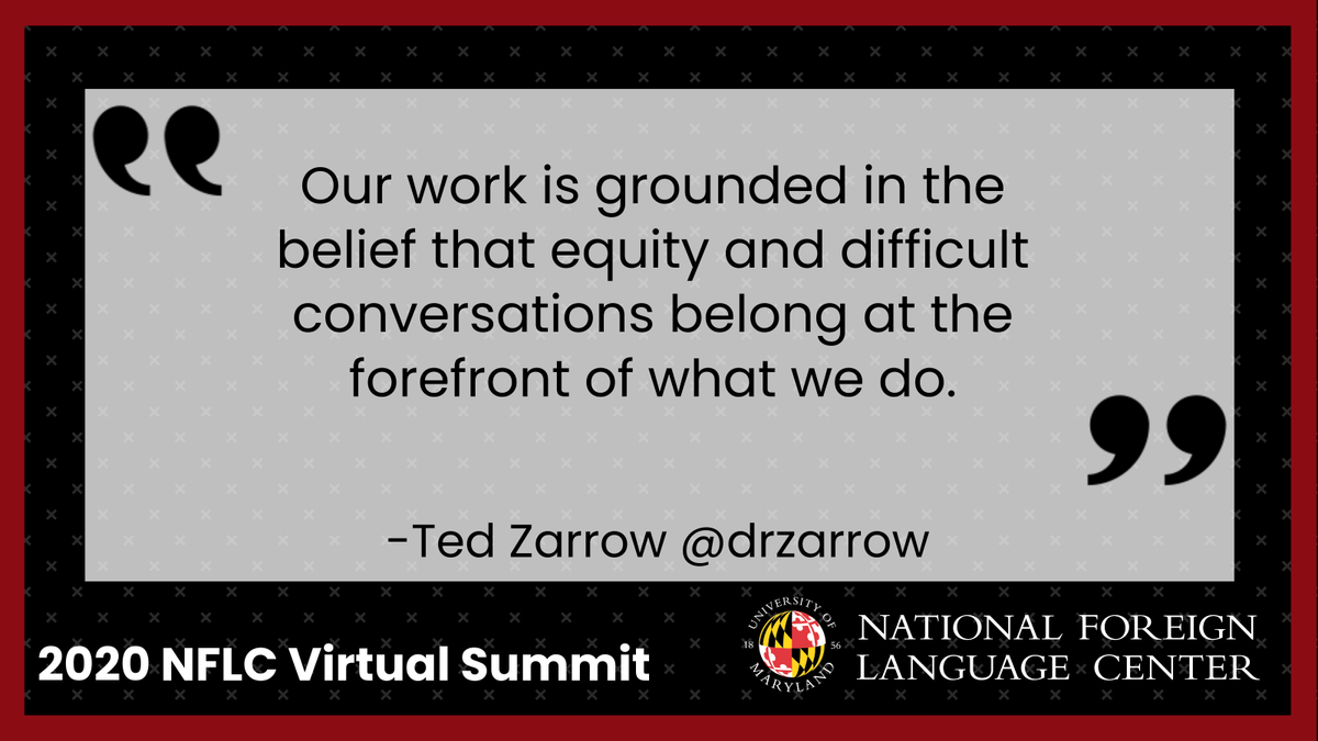 NFLC_UMD's tweet photo. Powerful words as we think about the #LearningEnvironment for our students, our colleagues, and ourselves this coming school year. Thank you for your vulnerability and honesty (read: courage) @drzarrow @tmaidong @KatyArnett @spanish_rhodes #NFLCvirtualsummit https://t.co/LOmUUMGGC7