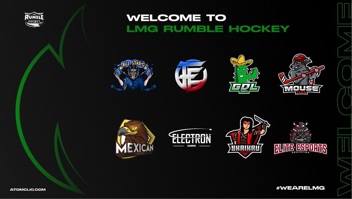 🏒 <a href="/rumble_hockey/">Rumble Hockey 🏒</a> 🏆  Edicion 1

🇪🇸 Presentamos a los 8 equipos que estarán participando en la Copa Invitacional de #RumbleHockey
¿Quien ganará?

🇬🇧 We present the 8 teams that will be participating in RumbleHockey Invitational Cup.
Who will win?

#WeAreLMG