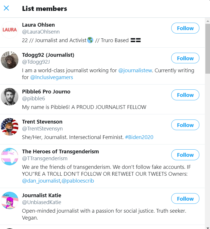 The "Friends" page redirects to a twitter list of users that all make up the broader network of bad, alt right "satire" pages. Here the web goes deeper and deeper, and you can explore at your leisure, but here are some highlights: