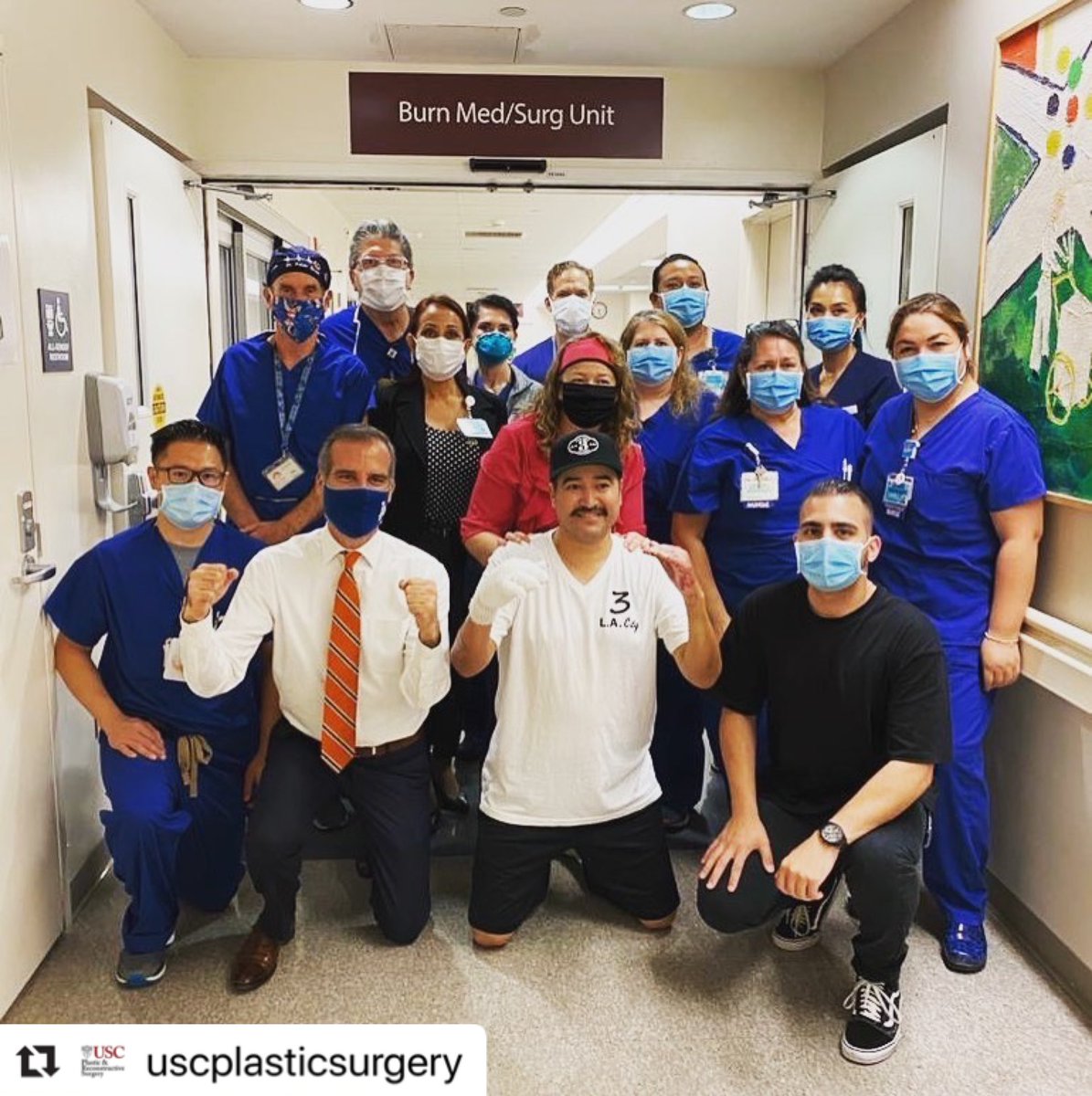 LAFDcentral's tweet photo. After 65 days in the hospital, our last firefighter was released yesterday from injuries sustained at the Boyd Street Fire. @LAFDtalk #lafdcentral #battalion1 #firestation9
📸@USCPlastics 📸@UFLAC @LAFD https://t.co/Tz9B1UQXAN