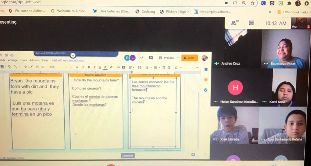 math_egutierrez's tweet photo. Check out my reading partner @espern1404120 using Google Sides to engage the students! @edventure_AISD #campflushfactory #chooseyourlanding https://t.co/g0H7z5k4E6