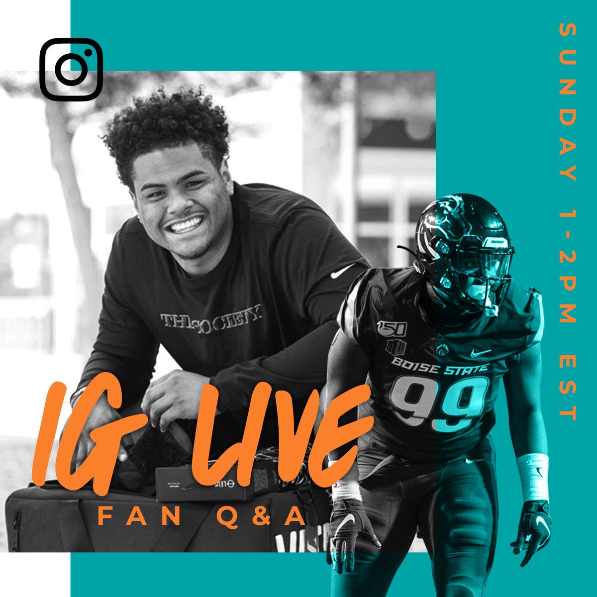 curtisweaver99's tweet photo. Can’t control whether or not fans will be in the stands this season! But I can control trying to connect with my new @MiamiDolphins fam in other ways! Let’s start this Sunday from 1-2pm ET on @instagram live! IG Profile Link—> https://t.co/eDxGFO2CI6 https://t.co/fVwy6NBq68