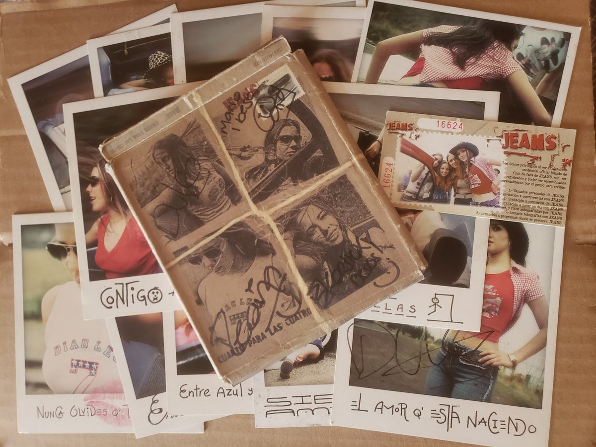 RevistasCDsYMas's tweet photo. Jeans Cuarto Para Las Cuatro 13 Postales Caja autografiada Y Credencial oficial para fans $150 + envío
https://t.co/5ReHk63lfy
#Jeans #JNS #cuatroparalascuatro #entreazulybuenasnoches #corazonconfidente #azul #enamorada #dulcemaria #reginamurguia #patylu #karladiaz https://t.co/2AeiWVj2mJ