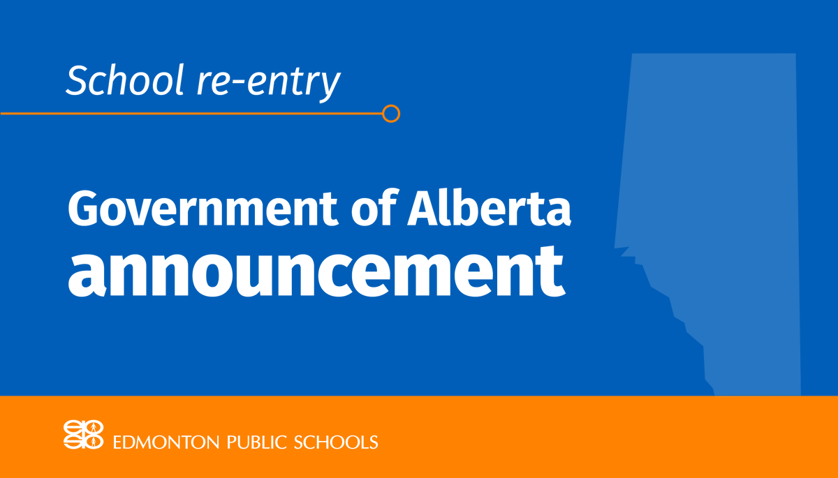 EPSBNews's tweet photo. Yesterday, @YourAlberta announced that in-school classes will resume in September. We will have more info about returning to school in the coming weeks, but in the meantime visit our website for a message from #EPSB Superintendent Darrel Robertson: https://t.co/FuopVVltqt #yeg https://t.co/o1cYnh3Hcx